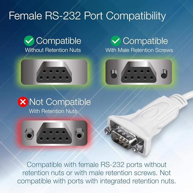 TRENDnet USB to Serial 9-Pin Converter Cable, TU-S9, USB to RS232 Serial Adapter, Supports Windows & Mac, 64cm (25 in.) Cable Length, NDAA Compliant, Plug & Play, White