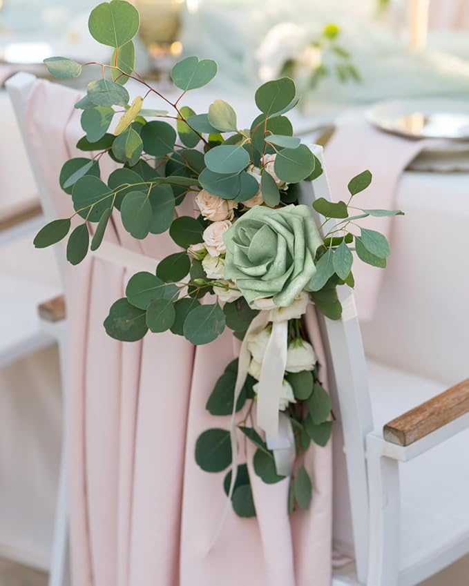JOYLEX Artificial Flowers Realistic Roses, Real Looking Fake Roses with Stem for DIY Wedding Bouquets Centerpieces Bridal Shower Party Home Romantic Decorations (Elf Green, Regular 3" - 200pcs)