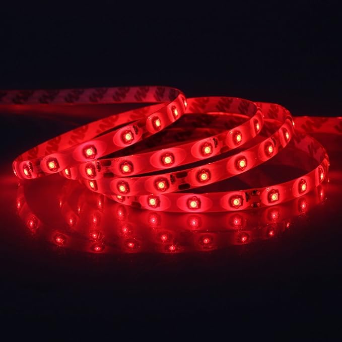 XINKAITE led Strip Lights Waterproof 16.4ft Led Tape Lights 300leds Flexible LED String Light for Boats, Bathroom, and Outdoor Use, Red, Power Supply not Included