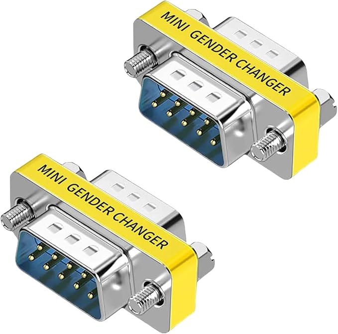 db9 Connector Null Modem Adapter，9-Pin Serial vga Adapter RS232 db9 Gender Changer,for Computer and Industrial Device Data Transfer(M-M (2P))