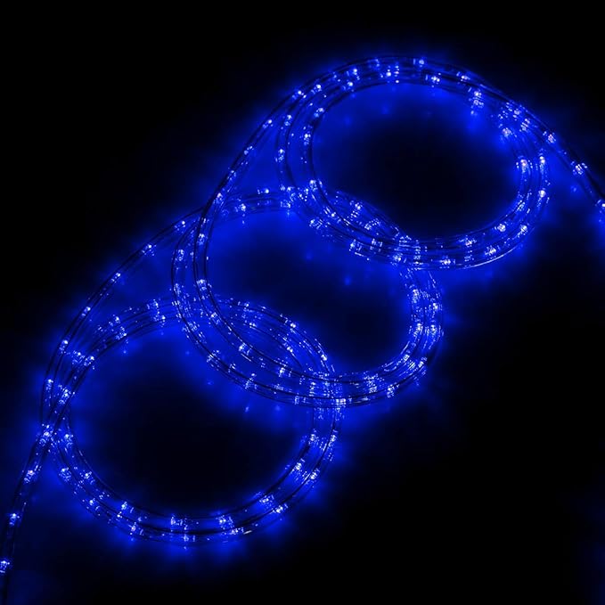 Blue LED Rope Light, 20Ft LED Strip Lights Outdoor Waterproof Decorative Lighting for Indoor/Outdoor Decorations, Deck, Patio, Party and Bedroom Decorations