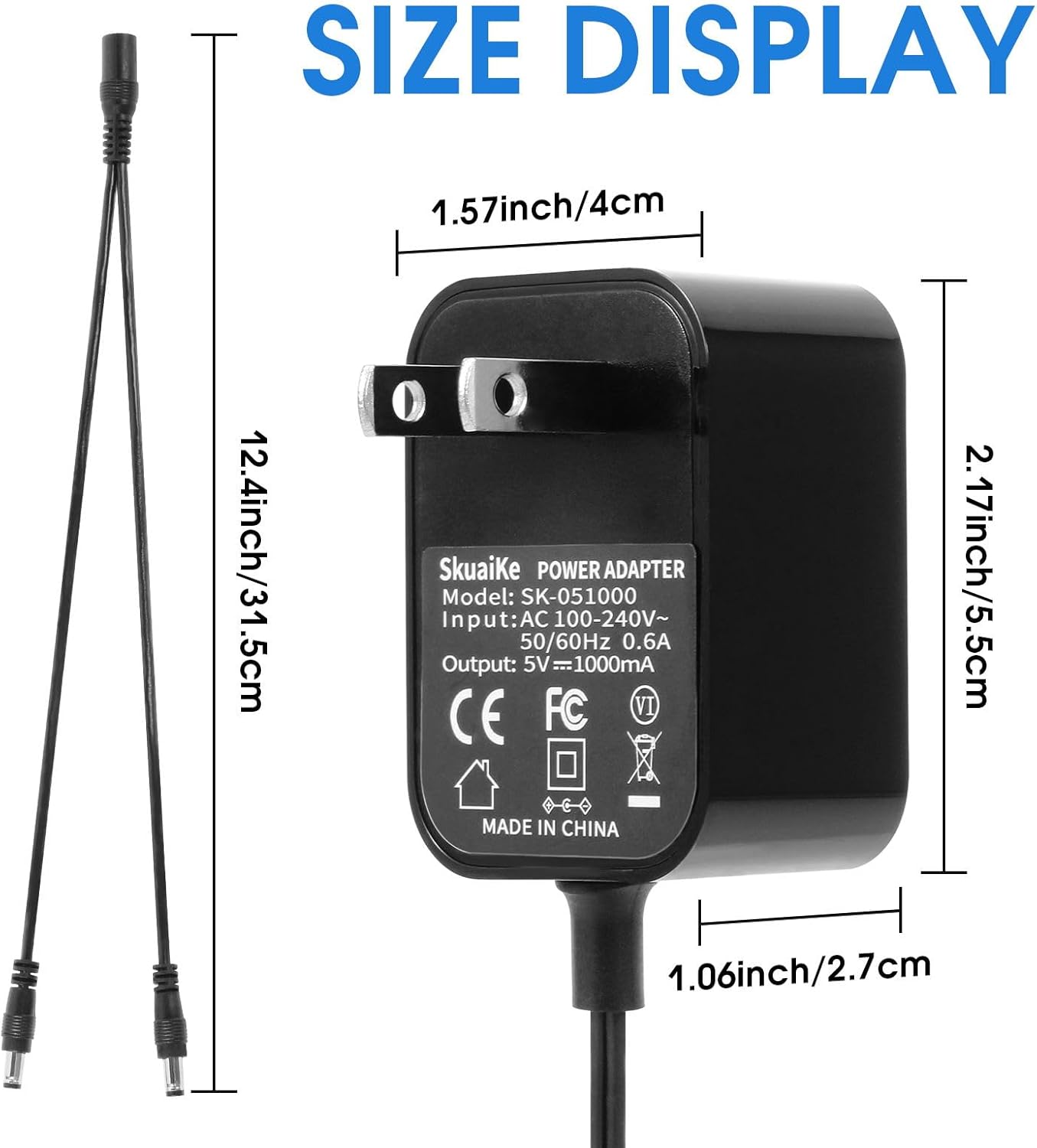 Dogtra Charger, Compatible with YS300, YS600, EF-3000, 280C, 282C, 200C, 202C, Dogtra Charger with 5-5 Splitter Cable