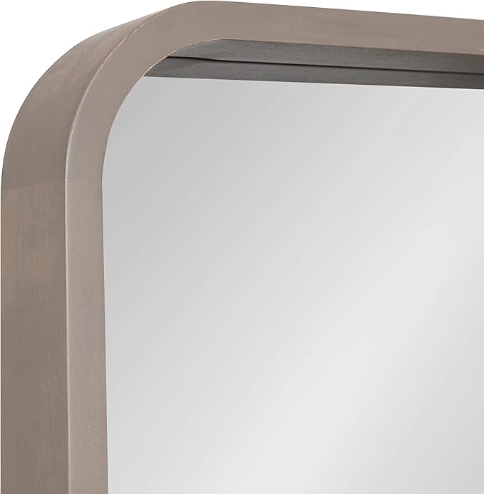 Kate and Laurel Hutton Modern Radius Rectangle Wood Wall Mirror, 20 x 30, Gray, Large Decorative Robust Farmhouse Mirror for Wall
