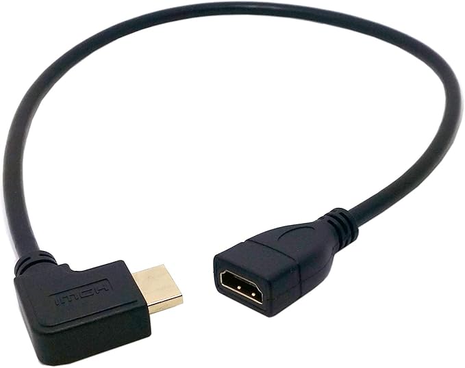 chenyang CY HDMI Extension Cable,HDMI 1.4 Male to Female 90 Degree Left Angled Extension Cable 0.5m