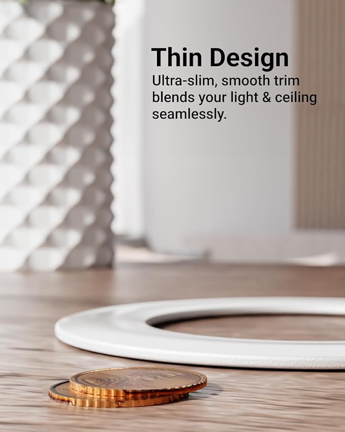 Sunco 12 Pack Goof Rings for 4 Inch Recessed Lights White Can Light Goof Trim Ring, Outer Diameter 6.7-inch, Inner Diameter 4.25-inch, Durable Plastic Design, Matte Finish, Flush Mount