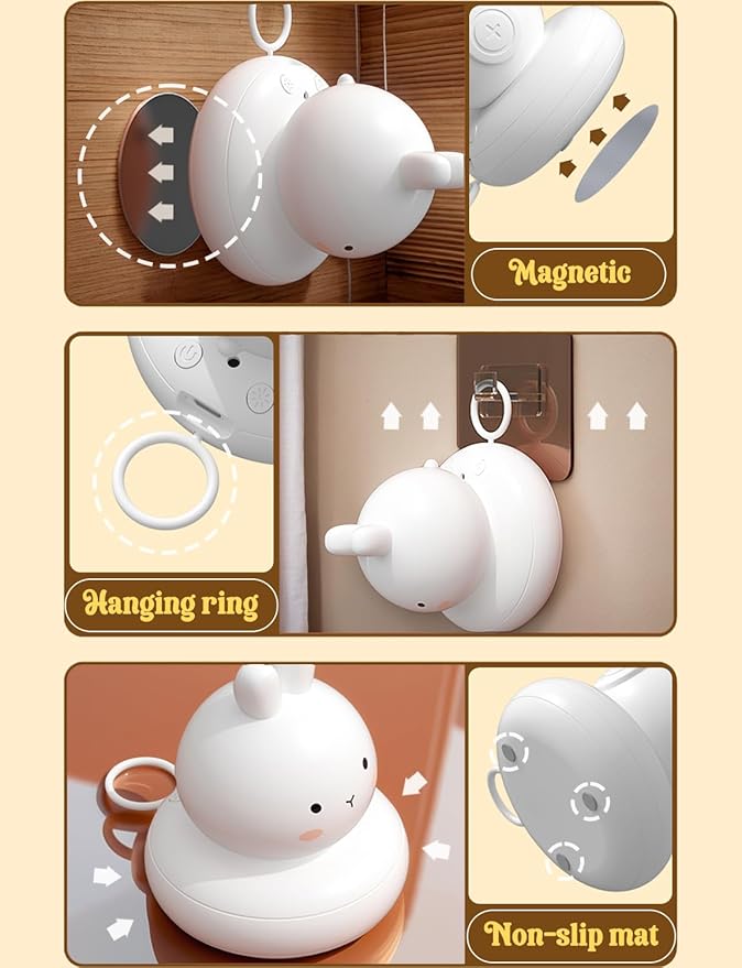 Kids lamp, Bunny Night Light, Toddler Night Light, Rechargeable & Dimmable with 30 mins Timer Function, Safe Silicone Material for Kids to Play with,【9 Colors】