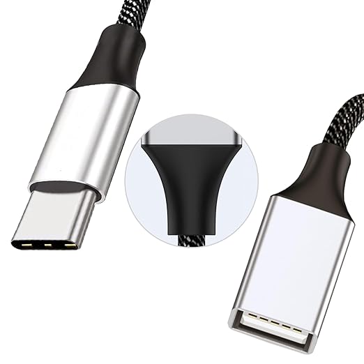 Fidioto USB C to Double USB Cable Splitter 6.6Ft, Type C to Two Type A Adapter for Laptop,Tablet, Telephone,Flash Disk Drive, Gaming Consoles