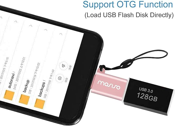 MOSISO USB C to USB Adapter 2 Pack,USB Type-C to USB Connector,Thunderbolt 3 to USB 3.0 Converter OTG Compatible with MacBook Pro 2024-2016/Air 2024-2018/Laptop/Tablet/More Type-C Devices, Rose Gold