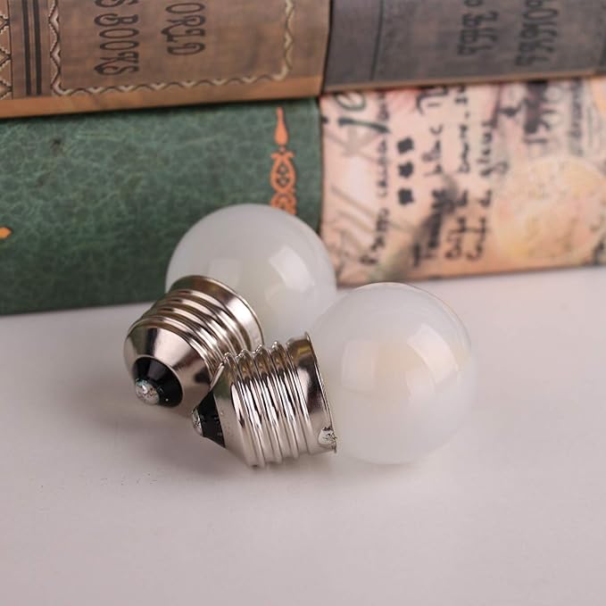 15 Pack Frosted LED Replacement Bulbs, Low Wattage Led Bulb,1.5W Equivalent 15 Watt, E26 Standard Base, 6000K White, Small Globe Light Bulb for Outdoor Patio String Lights Ceiling Fan
