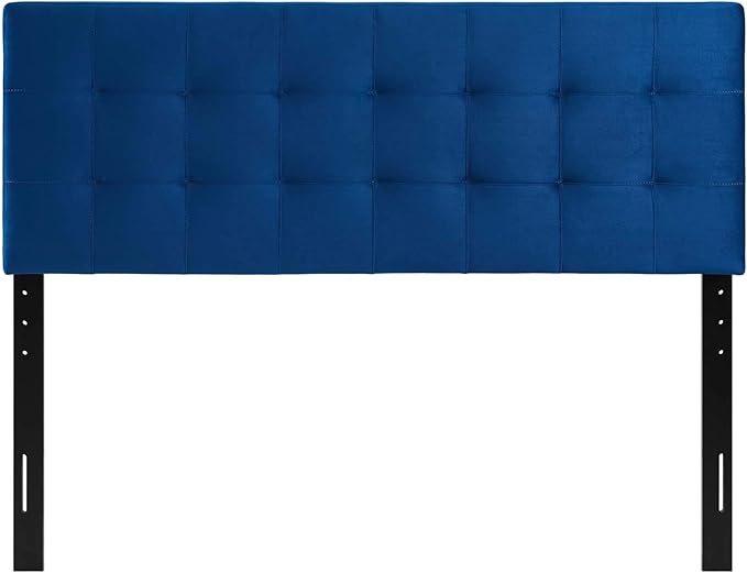 Modway Lily Queen Biscuit Tufted Performance Velvet Headboard, Navy
