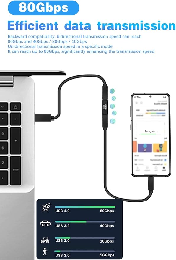 Duttek 80Gbps USB C Female to Female Adapter (240W Fast Charging and 8K@60Hz Video) USB C Coupler Bidirectional Converter for iPad, MacBook,Thunderbolt 5/4 and Type-C Devices (2Pack)