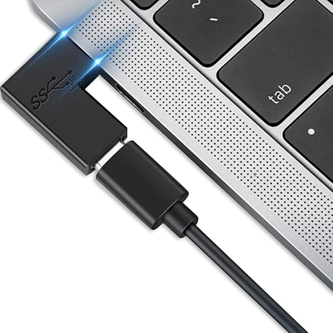 (2Packs 90 Degree Elbow L Shape USB C Male to Female Adapter,USB3.1 Support 10GBbps Rate,USB C Phone/Laptop Charging Port Converter, 5V,3.3A