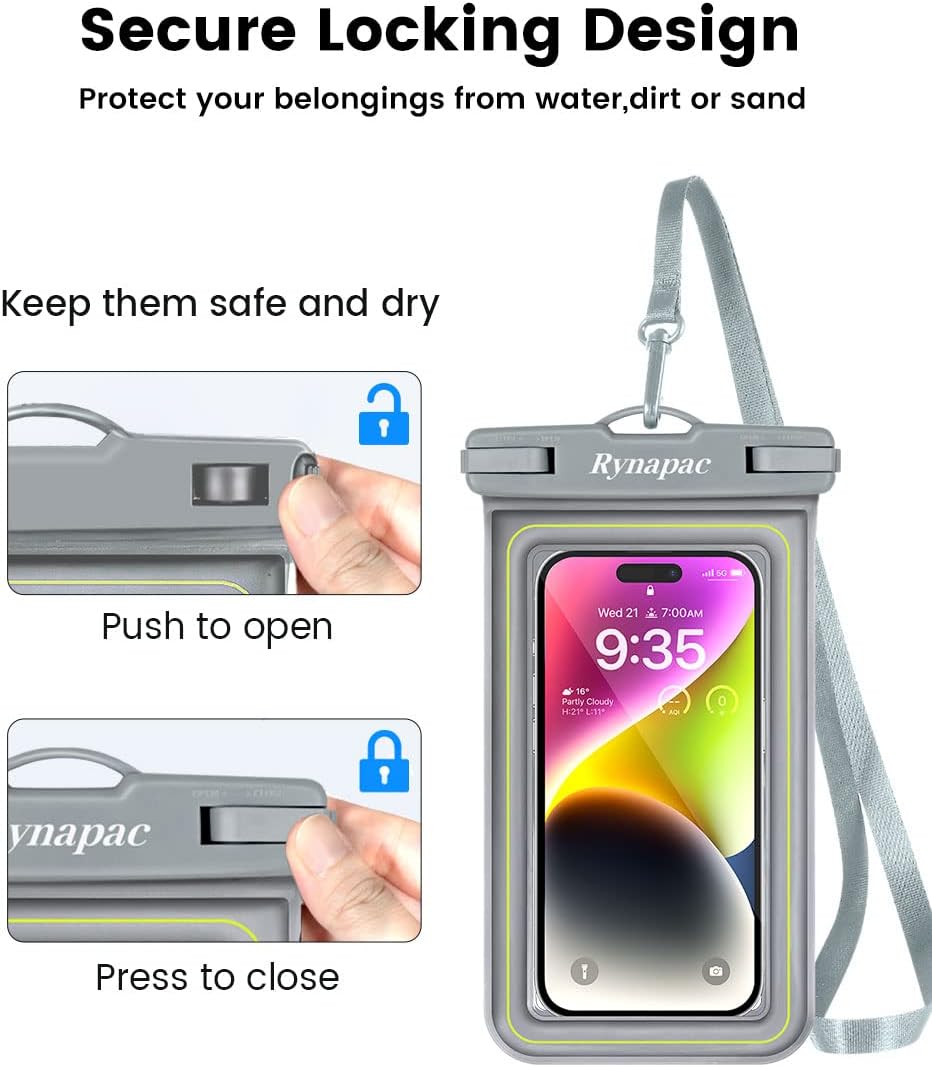 IP68 Waterproof Phone Pouch/Case, Floating Phone Case for iPhone 14 13 12 11 Pro Max XS Plus Samsung Galaxy, Beach