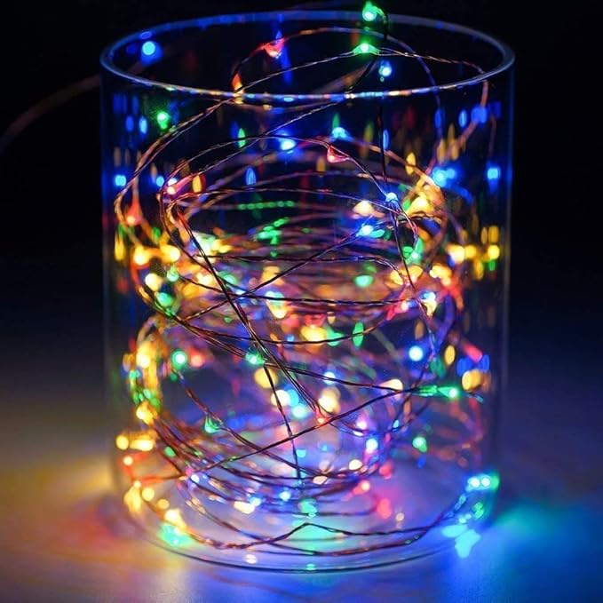 Sanniu Led Fairy Lights Battery Operated, 4 Packs Mini Battery Powered Copper Wire Starry String Lights for Christmas,Bedroom,Wedding,Parties,Patio,Indoor,Home Decoration (5m/16ft Multicolor)