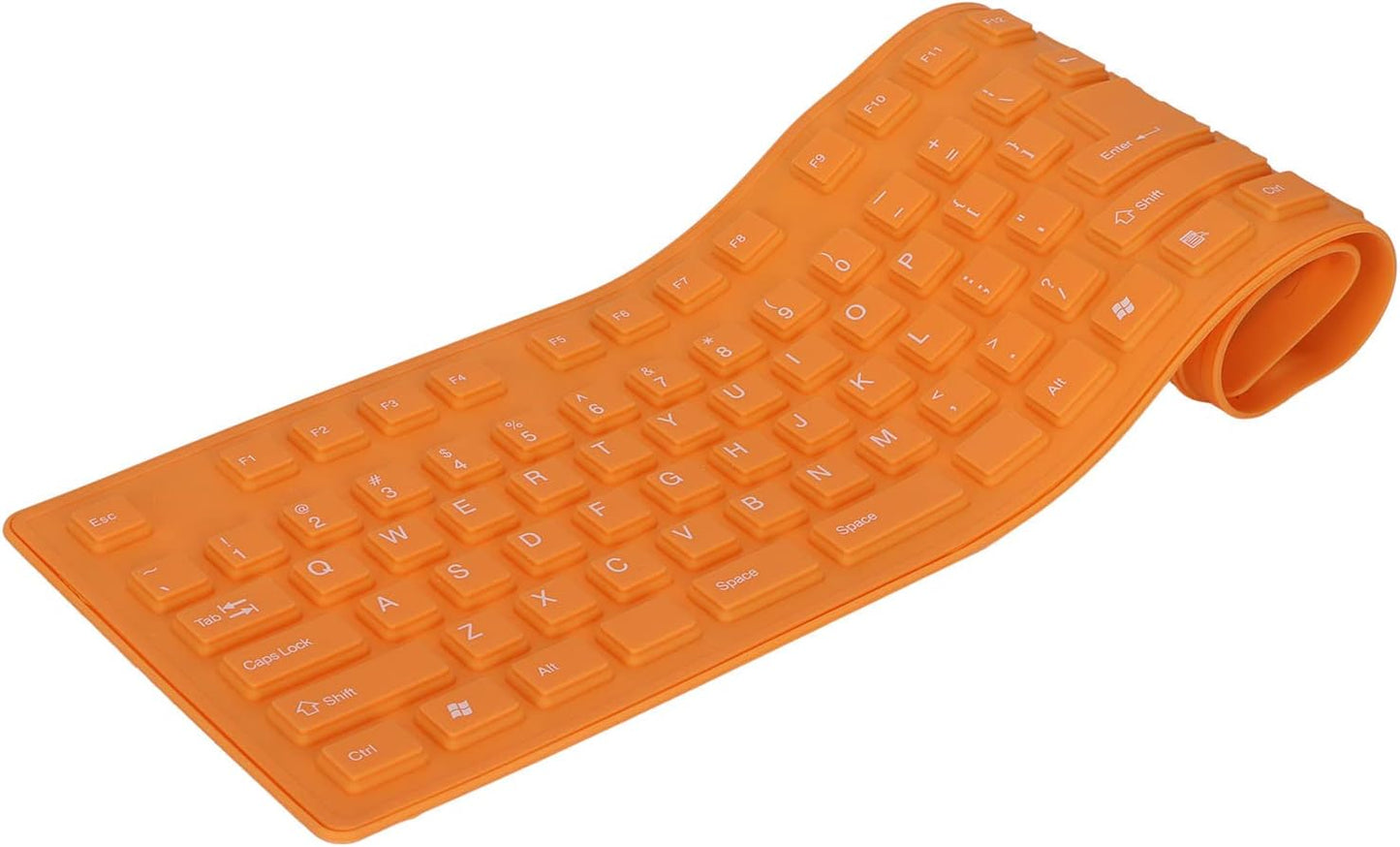 Zopsc 108 Keys Foldable Silicone Keyboard, USB Wired Rollup Waterproof Silent Typing Keyboard for PC Notebook Laptop
