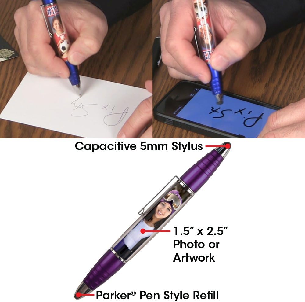 PixStylus 2 in 1 Personalized Pen and Stylus Combo - DIY, Just Insert a Photo or Create Your Own Custom Insert Online,