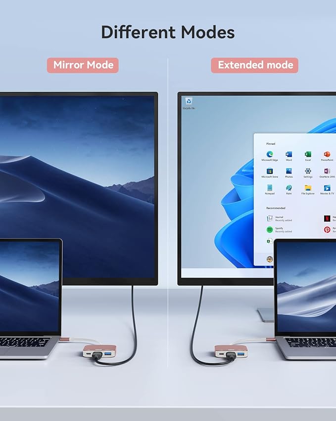 USB C to HDMI Adapter【4K@60HZ】, Vilcome HDMI to USB C Adapter Multiport with USB Type C PD & USB 3.0 Port, Compatible for MacBook Pro/Air, iPad Pro/Air, Dell XPS, iPhone 15 Pro/Max, Android (Rose)