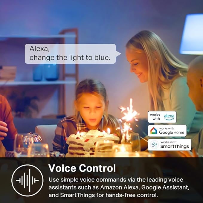 Kasa Smart Light Bulbs, Full Color Changing Dimmable Smart WiFi Bulbs Compatible with Alexa and Google Home, A19, 9W 800 Lumens,2.4Ghz only, No Hub Required, 4 Count (Pack of 1), Multicolor (KL125P4)