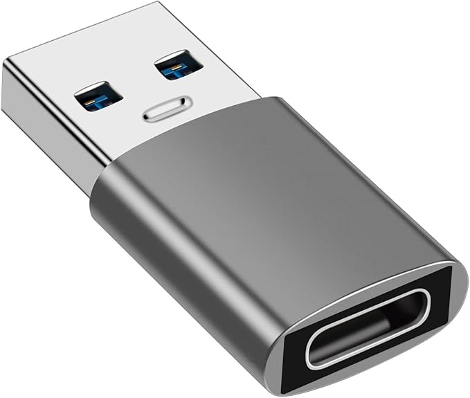 USB to USB C Adapter, Type C to USB 3.1 Adapter 10Gbps Compatible with iPhone 17 16 15 14 13 12, Samsung Galaxy S25 S24 S23 S22 S21, MacBook, PC, Laptop (Grey)