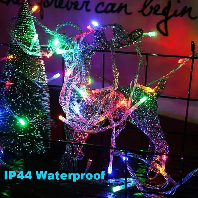 UL Certified Christmas String Lights, 500 LEDs Christmas Tree Light Indoor String Lights 8 Modes Fairy Twinkle Lights Sting with End-to-End Plug Multi Color (Clear Wire)
