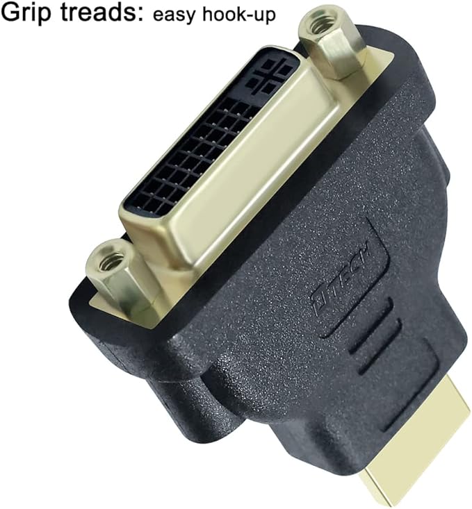 DTECH DVI to HDMI Adapter Female to Male Converter for Computer Monitor Bi-Directional Connection DVI-I 24+5 Port Supports up to 4K 30Hz 1080P@60Hz Video
