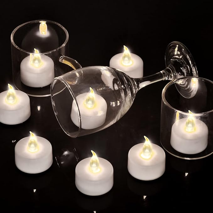 Tea Light Candles with Remote Control,Flickering Flameless LED Candle,Long Lasting 400+Hours,Battery Operated,with Timer for Home Decoration Seasonal &Festival Celebration WarmWhite (50pcs)
