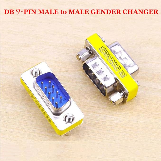 6-Pack 9Pin RS232 Serial Cable DB9 Male to Male Mini Gender Changer Adapter Coupler Connector