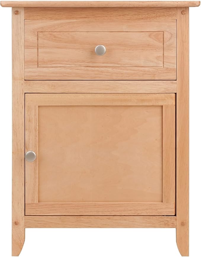 Winsome 25 x 18.9 x 14.96-Inch Composite Wood End/Night Table with Satine Nickel Knob, Natural (81115)