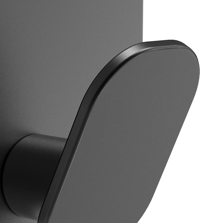 DELITON 8 Pack Adhesive Towel Hooks - Bathroom Towel/Wall Hooks for Hanging Coat Robe Stick on Bathroom or Kitchen Matte Black Stainless Steel