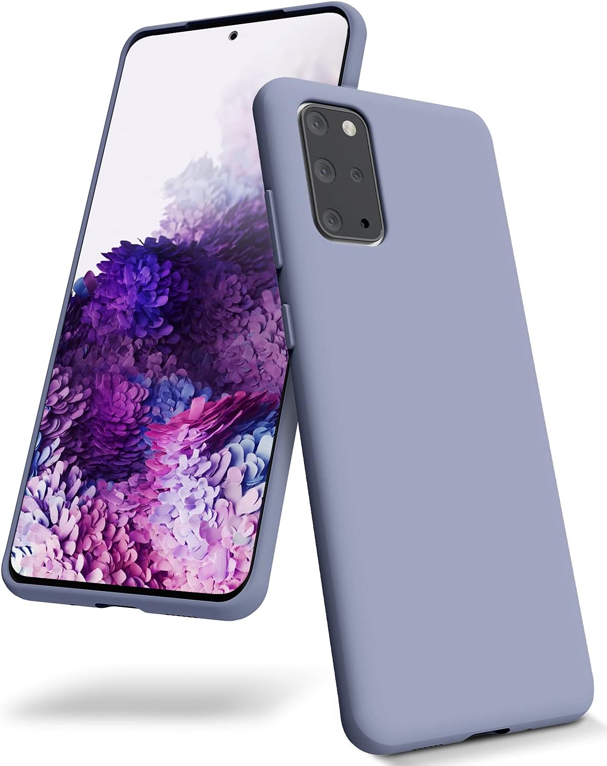 GOOSPERY Liquid Silicone Case for Samsung Galaxy S20 Plus, Jelly Rubber Bumper Case, Lavender Grey