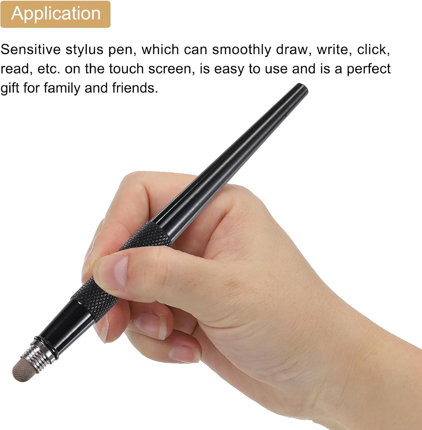 MECCANIXITY Stylus Pens for Capacitive Touch Screens, 2 in 1 Fine Point Disc & Fiber Tips, Black