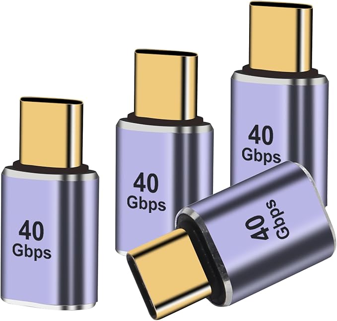 4pcs USB C Male to Female Adapter, USB C Male to Female Connector, USB Type C Adapter Extender Support 100W, 40Gbps, 8K@60Hz for Steam Deck, MacBook,Thunderbolt ect(F-M Straight)