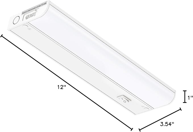 GETINLIGHT 12-inch Hardwired Only LED Under Cabinet Lighting, Daylight White(5000k), Dimmable, Matte White Finished, ETL Listed, IN-0201-11-WH-50