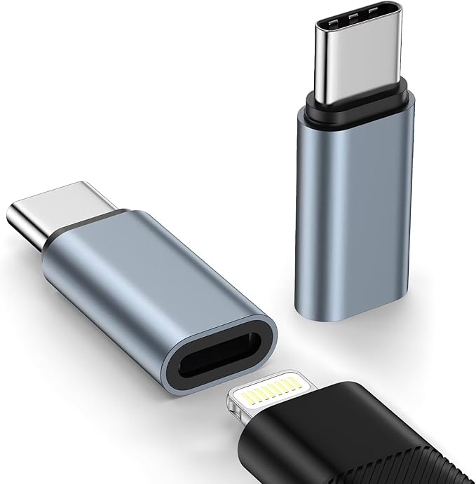 2 Pack [Apple MFi Certified] Lightning to USB C Adapter for iPhone 17/Air/17 Pro/17 Pro Max/16e/16 Pro Max/16 Plus,USB Type C to Lightning Adaptor Fast Charging & Data Sync,Not for Headphone/Audio/OTG
