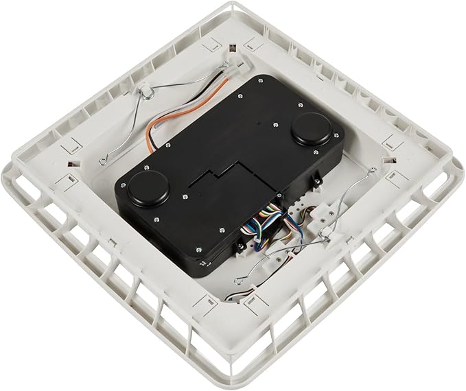 Broan-NuTone VC110CCT Sensonic Alexa Voice Controlled Smart Exhaust Fan with Dimmable LED Light and Bluetooth Speakers, 110 CFM,White, 13.25"x13.25"x5.75"