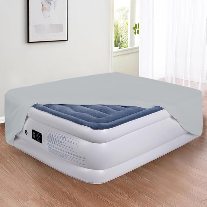 Bedecor Air Bed Sheets for Mattress Cover Removable Bed and Elastic Band Super Soft and Breathable & Deep up to 21" Light Gray Full