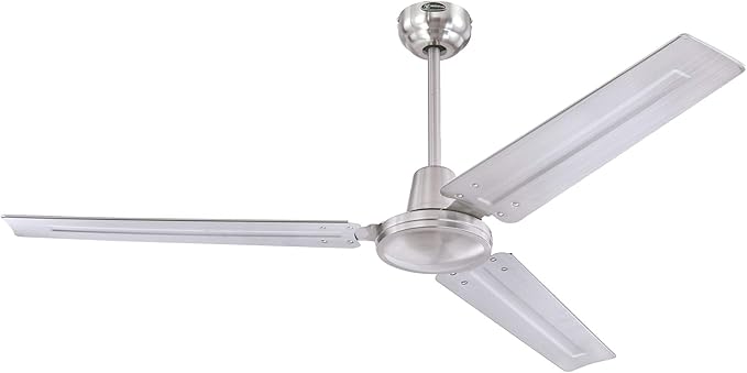 Westinghouse 7238100 Jax, Modern Industrial Style Ceiling Fan with Remote Control, 56 Inch, Brushed Nickel Finish