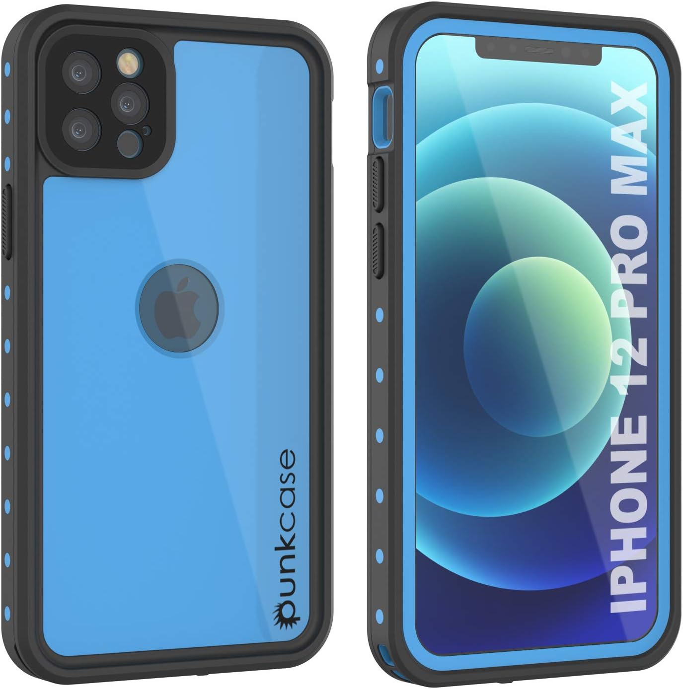 PunkCase 360 Full Body Armor Cover for iPhone 12 Pro Max [StudStar Series] [Slim Fit] [IP68 Certified] [Dirtproof]