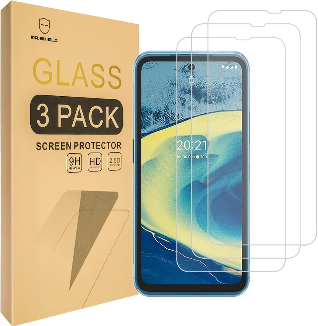 Mr.Shield [3-Pack] Tempered Glass Screen Protector for Nokia XR20, Japan Glass with 9H Hardness