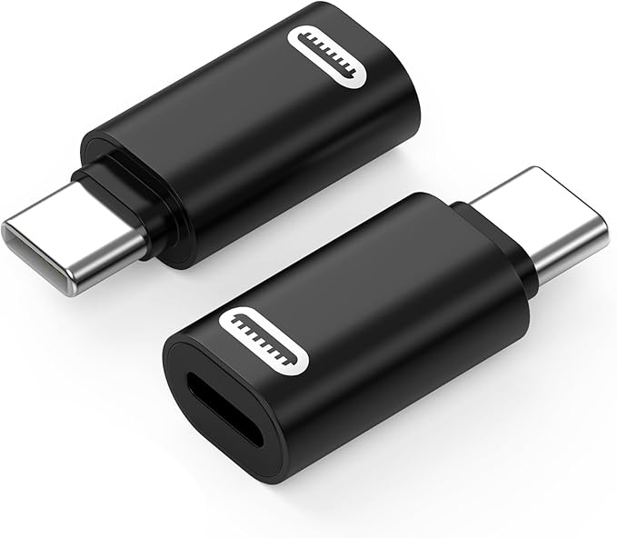 MoKo Lightning to USB C Adapter for iPhone 17 Air 16 15 Pro Max Plus, Galaxy S25 S24 S23, iPad Pro/Air, 2 Pack USB-C to Lightning Adapter for Fast Charging/Data Transfer, Not for Audio/OTG, Black PD