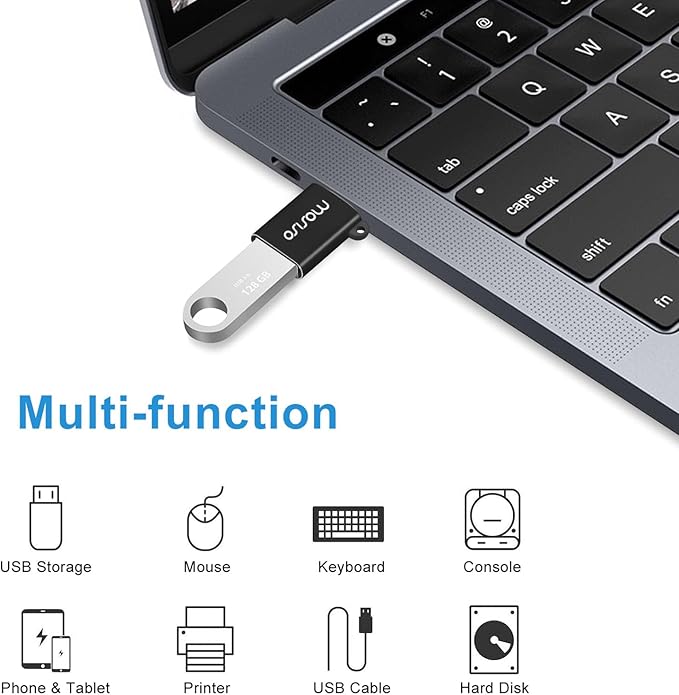 MOSISO USB C to USB Adapter 2 Pack,USB Type-C to USB Connector,Thunderbolt 3 to USB 3.0 Converter OTG Compatible with MacBook Pro 2024-2016/Air 2024-2018/Laptop/Tablet/More Type-C Devices, Black