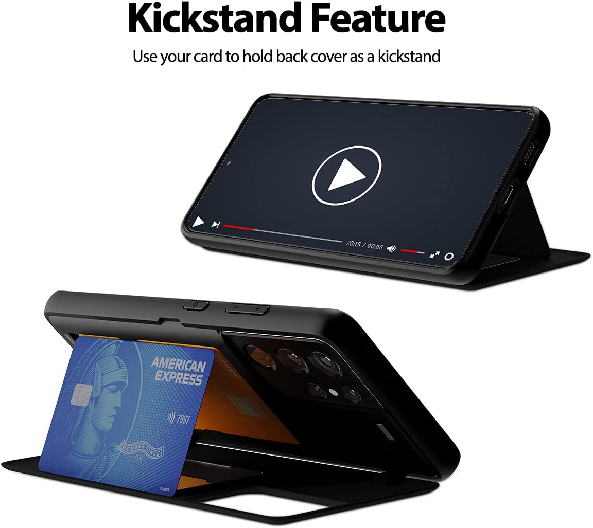 GOOSPERY Card Holder Wallet Case for Galaxy S21 Ultra 6.8"(2021), Magnetic Door Closure, Protective Dual Layer