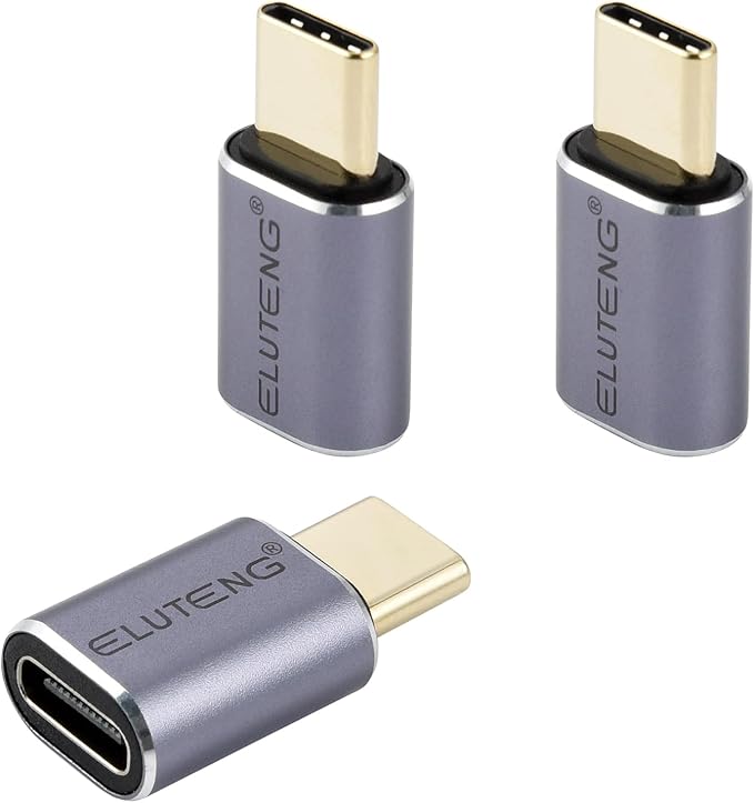 ELUTENG 3 Pack USB C to USB C Adapter USB 4.0 40Gbps Male to Female Adapter 100W Fast Charging Type C Connector, 8K 60Hz Video for MacBook Pro/Samsung Galaxy