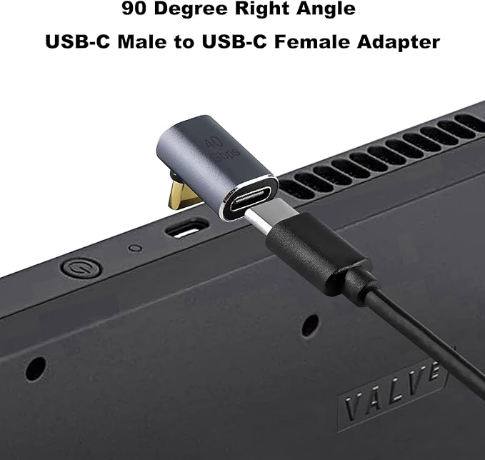 AreMe 90 Degree USB-C Male to Female Adapter, 2 Pack Right Angle 100W Type-C Adapter Extender for Steam Deck, ROG Ally, Switch, Notebook Computers, Tablet and Mobile Phones (Metallic Purple)