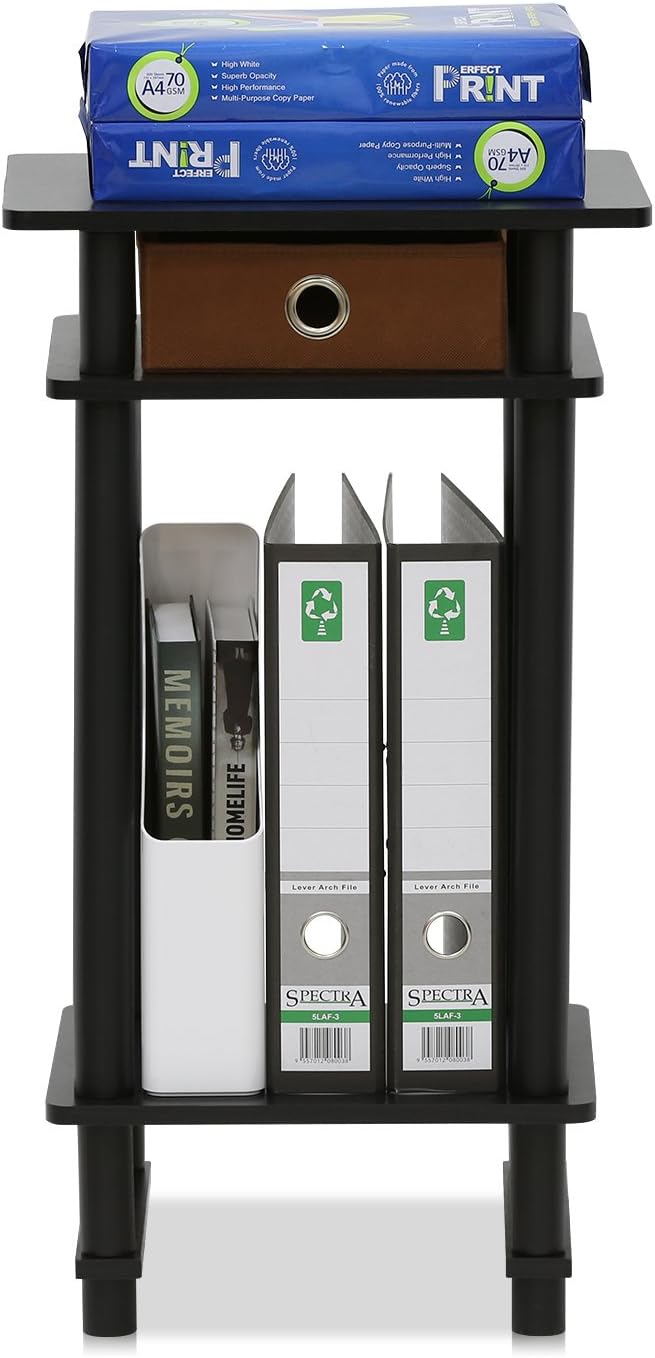 Furinno 17017 Turn-N-Tube End Table, 1-Pack, Espresso