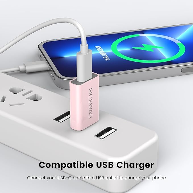 MOSWAG USB C Female to USB Male Adapter, USB C to USB Adapter Compatible with Apple MagSafe Charger, Watch Series Ultra/8/7/se, iMac, MacBook Pro, MacBook, Laptops, PC, Computers and More