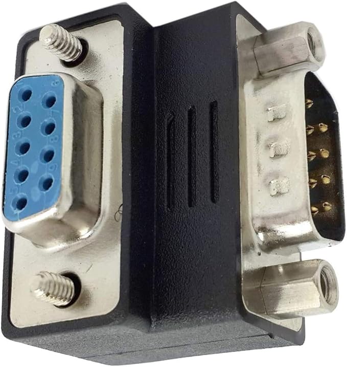 Toptekits DB9 Male to Female Adapter 90 Degree Downward, RS232 DB9 Pin Male to Female 90 Degree Changer Coupler Adapte Connector