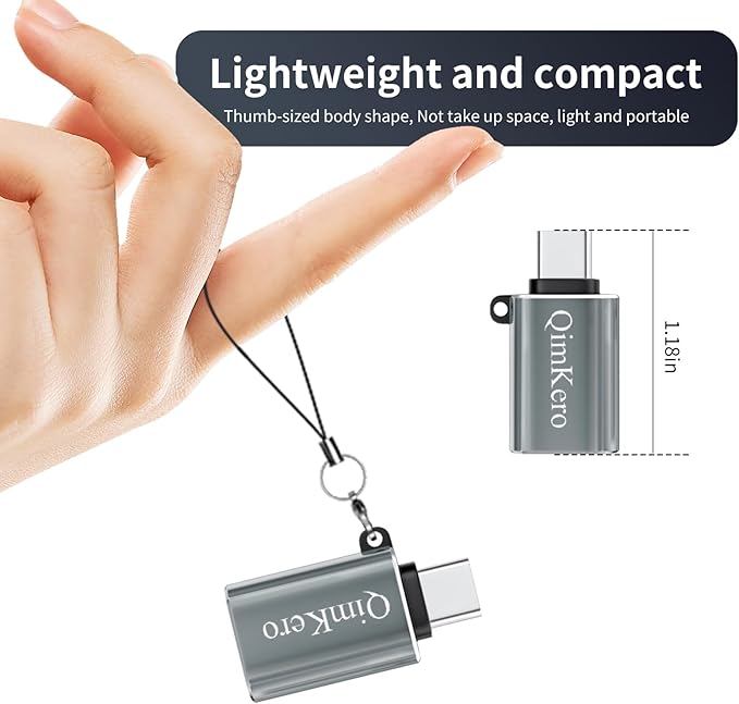 USB C to USB Adapter 3-Pack，USB C Male to USB 3.0 Female Adapter, Type C Thunderbolt 4 OTG Converter, Converter for iPhone 15 Max,MacBook Pro Air,Mac,iPad,Microsoft Surface Go,Samsung S24 S23