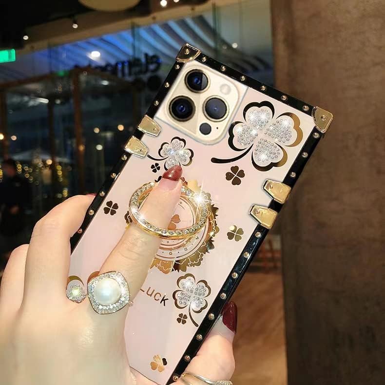 iPhone 12 Pro Max Bling Case - 6.7" Luxury Cute Shine Sparkly Glitter Diamond Rhinestone Flower Soft Phone Cover with