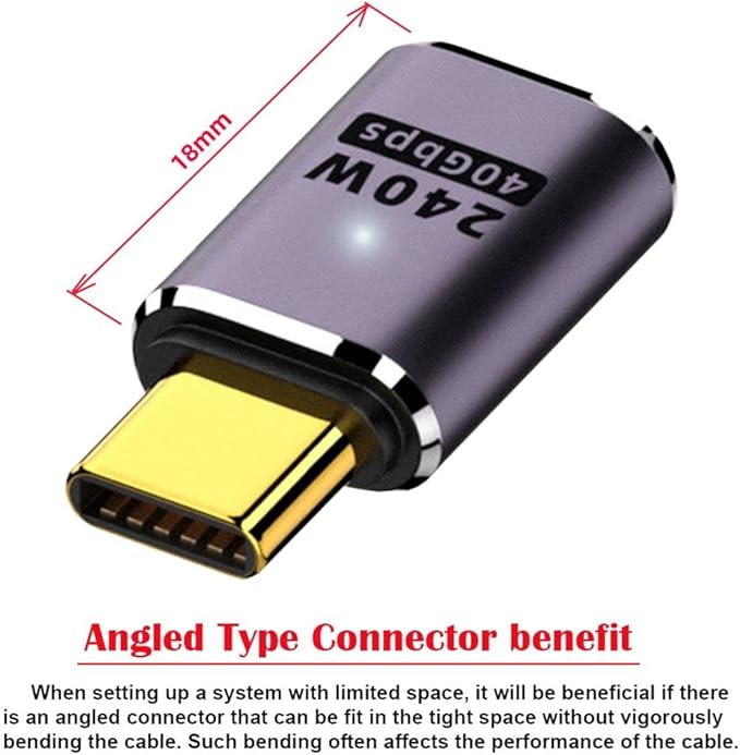 chenyang USB C Connector,USB4 Type C Male to Female 240W Power 40Gbps Data 8K Video Adapter for NS Phone Laptop